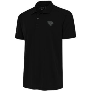 Men's Antigua Black Jacksonville Jaguars Tonal Logo Tribute Polo