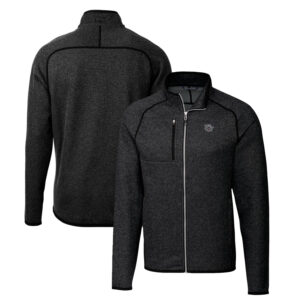 Men's Cutter & Buck Heather Charcoal Cincinnati Bearcats Mainsail Sweater-Knit Big & Tall Full-Zip Jacket