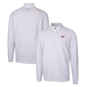 Men's Cutter & Buck White New Mexico State Aggies Traverse Stretch Quarter Zip-Pullover Top