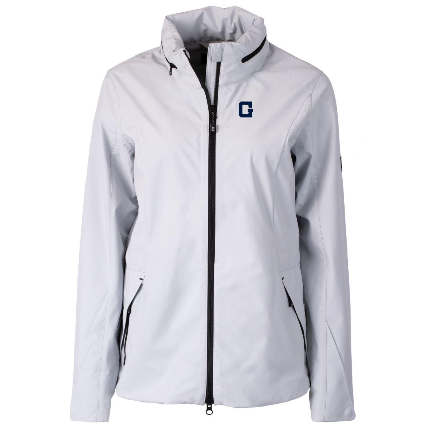 Women's Cutter & Buck Gray Georgetown Hoyas Vault Vapor Water Repellent Stretch Full-Zip Rain Jacket - Image 3