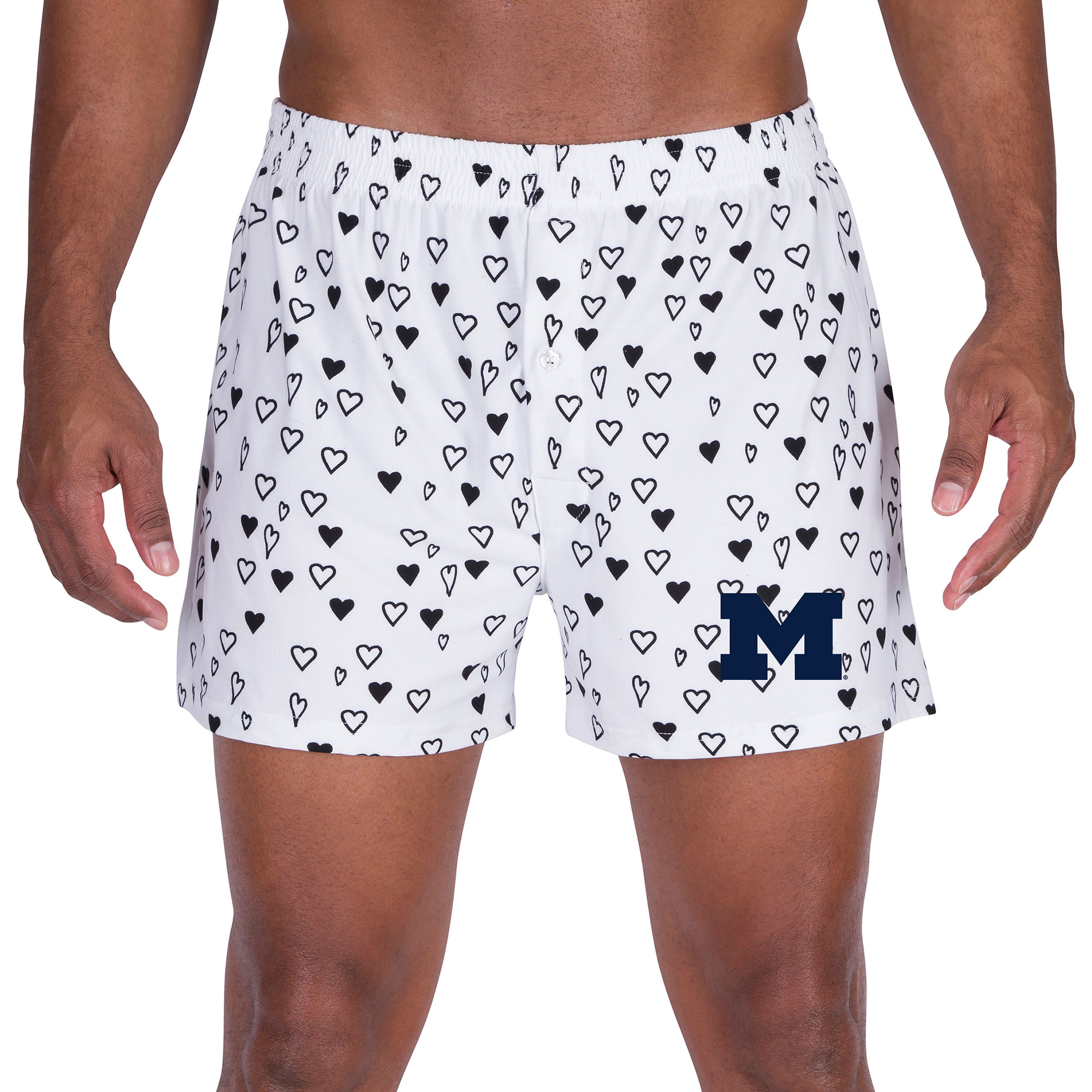 Men's Concepts Sport White Michigan Wolverines Epiphany Allover Print Knit Boxer Shorts