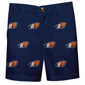 Youth Navy Bucknell Bison Team Logo Structured Shorts