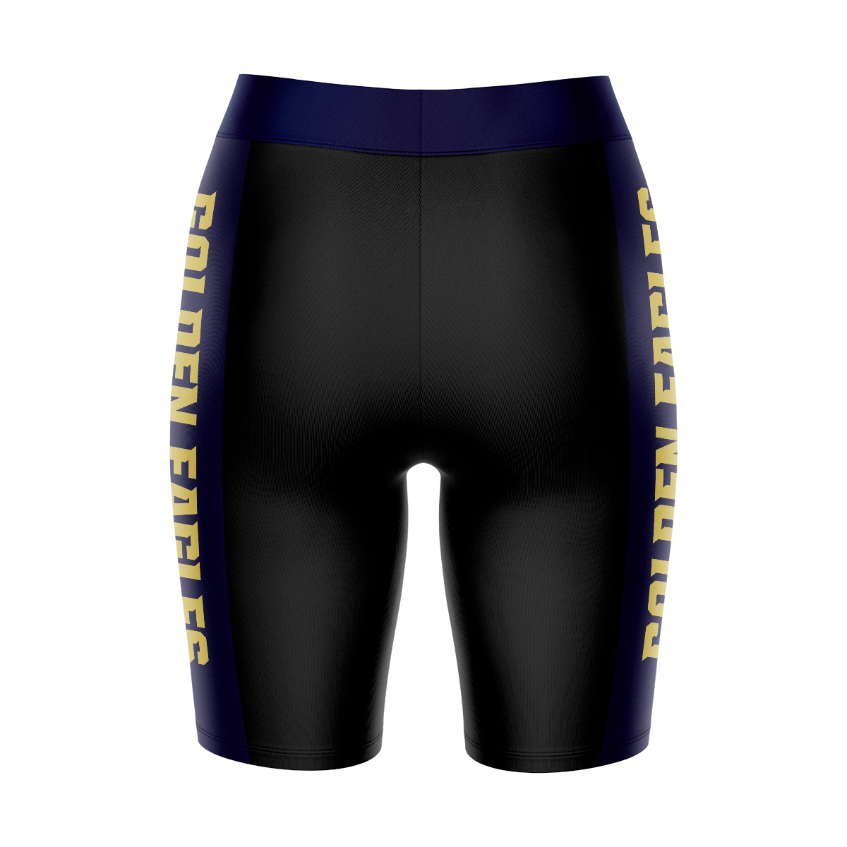 Women's Black/Navy Oral Roberts Golden Eagles Plus Size Striped Design Bike Shorts - Image 7