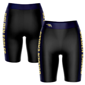 Women's Black/Navy Oral Roberts Golden Eagles Plus Size Striped Design Bike Shorts