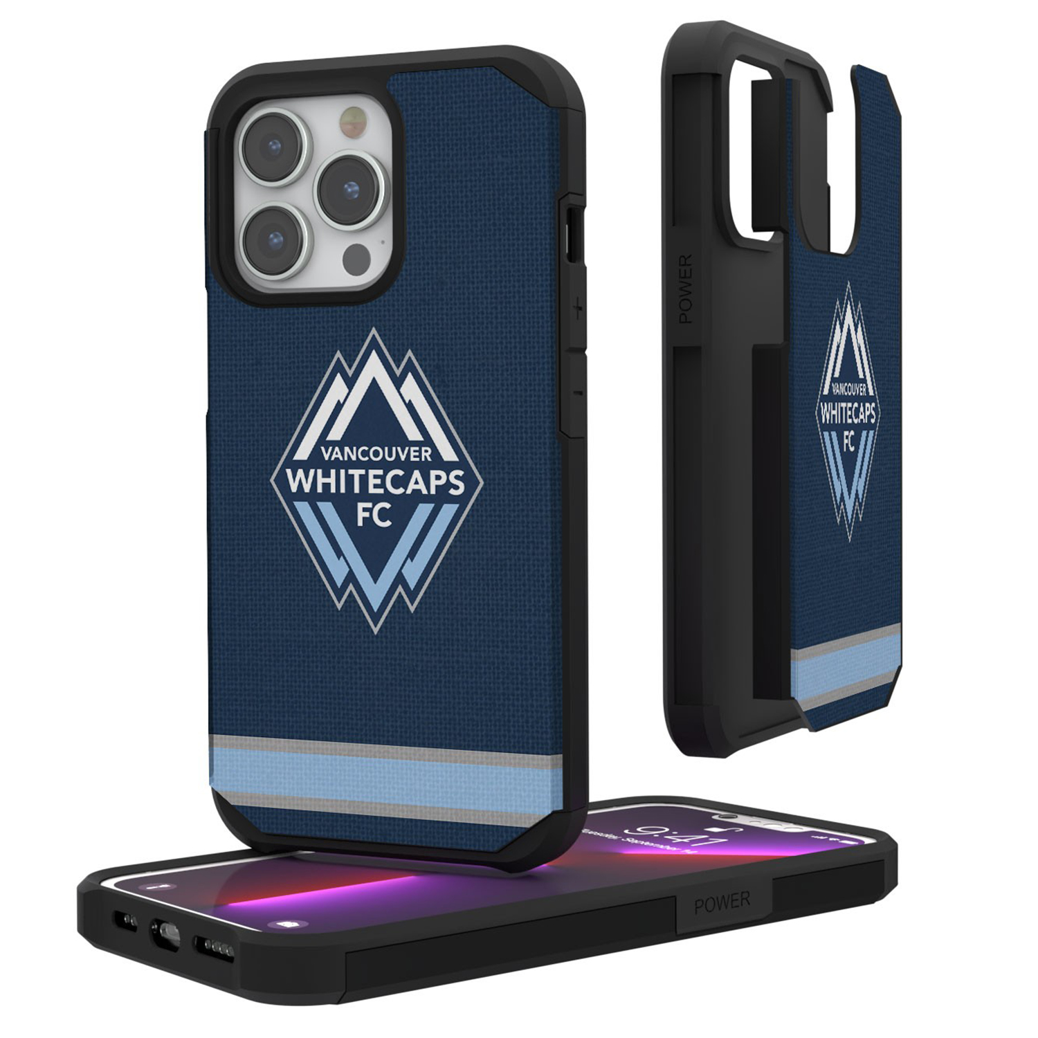 Vancouver Whitecaps FC Logo Stripe Design iPhone Rugged Case