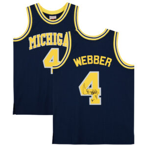 Chris Webber Michigan Wolverines Autographed Navy 1991-92 Mitchell & Ness Swingman Jersey with "Fab Five" Inscription