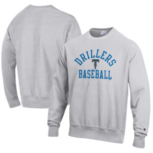 Men's Champion Gray Tulsa Drillers Baseball Reverse Weave Pullover Sweatshirt