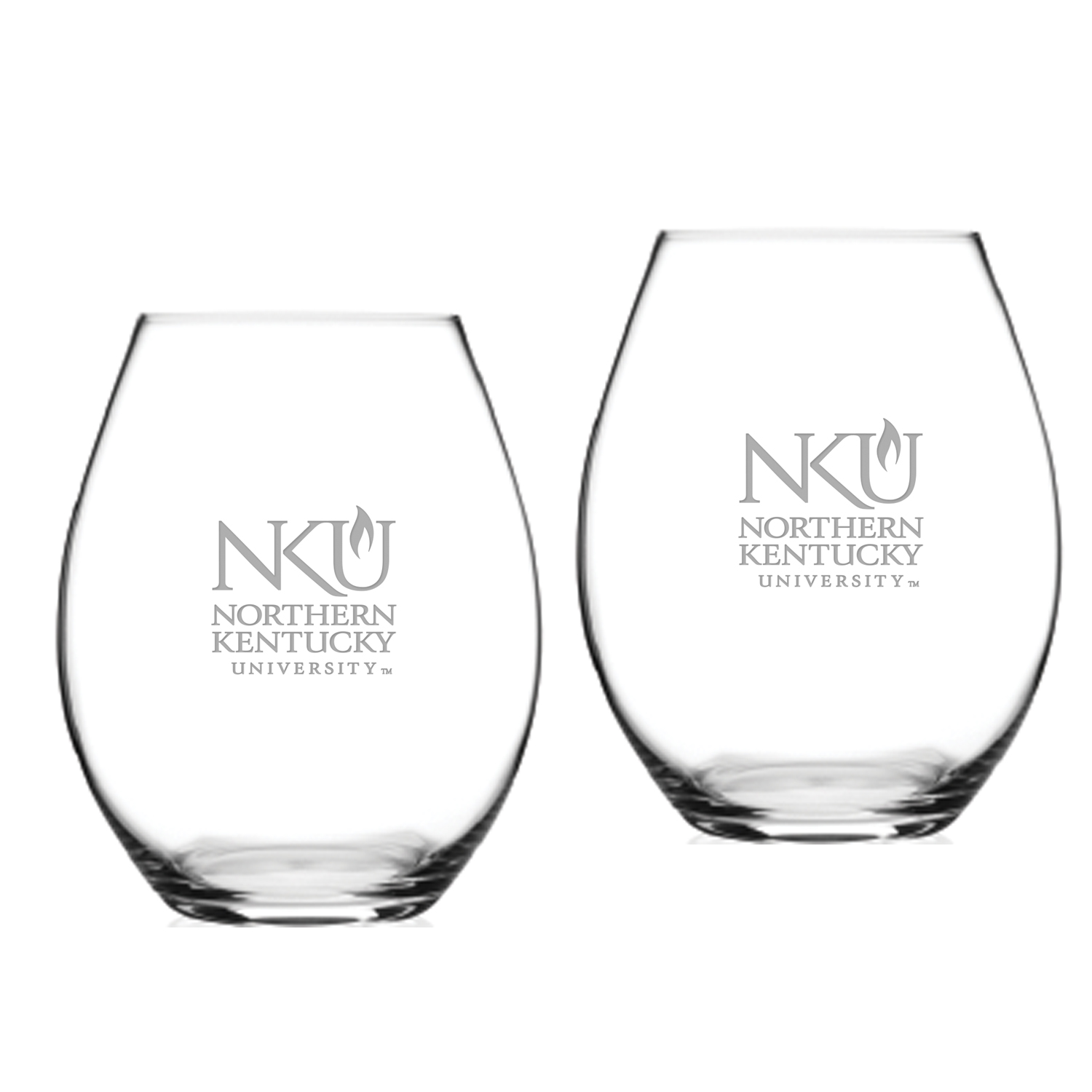 Northern Kentucky University Norse Team Design Two-Piece 20oz. Stemless Riedel Red Wine Glass Set