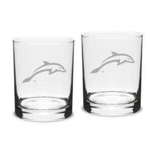 JU Dolphins Team Design 14oz. Classic Double Old Fashion Glass Set