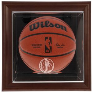 Dallas Mavericks Brown Framed Wall-Mountable Team Logo Basketball Display Case