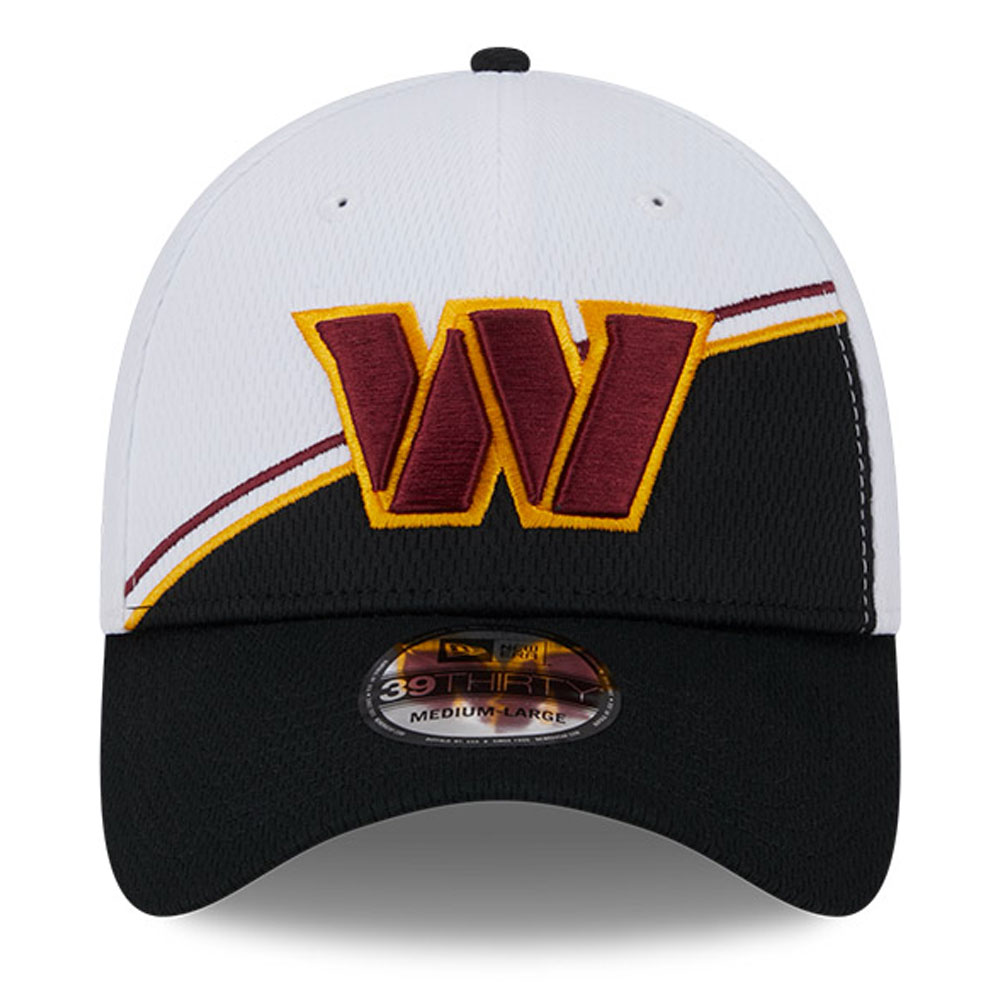 Men's New Era White/Black Washington Commanders 2023 Sideline 39THIRTY Flex Hat - Image 8