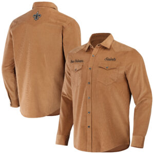 Men's NFL x Darius Rucker Collection by Fanatics Tan New Orleans Saints Western Full-Snap Shirt