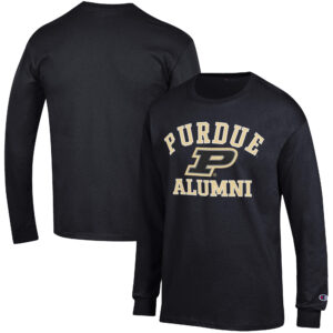 Men's Champion  Black Purdue Boilermakers Alumni Logo Long Sleeve T-Shirt