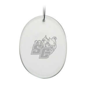 Southern Connecticut State Owls 2.75'' x 3.75'' Glass Oval Ornament