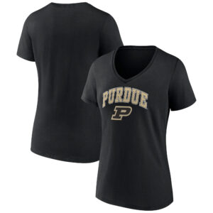 Women's Fanatics Black Purdue Boilermakers Evergreen Campus V-Neck T-Shirt