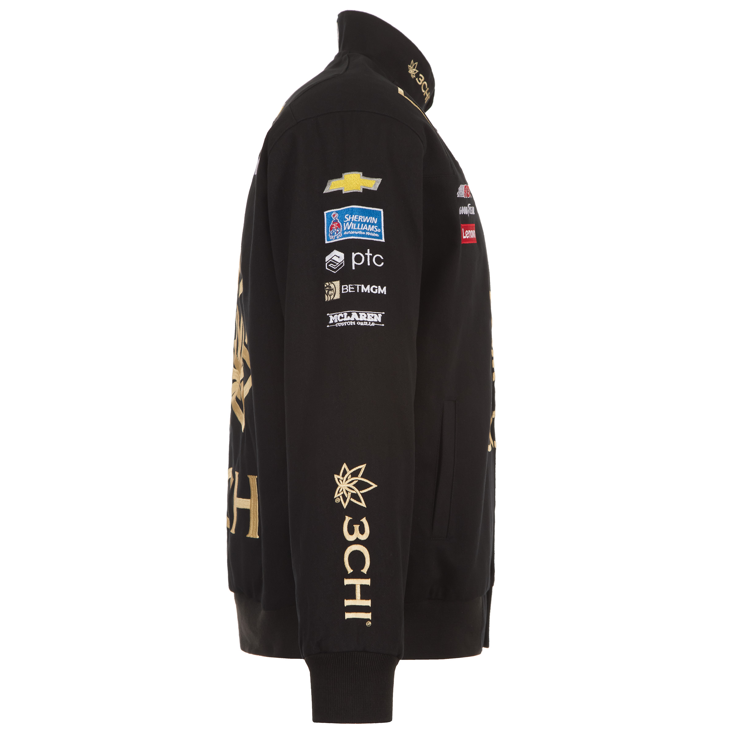 Men's JH Design Black Kyle Busch 3Chi Twill Uniform Full-Snap Jacket - Image 9