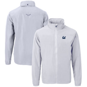 Men's Cutter & Buck  Gray Cal Bears Big & Tall Charter Eco Knit Recycled Full-Zip Jacket