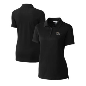 Women's Cutter & Buck  Black Baltimore Ravens Helmet Logo Advantage DryTec Tri-Blend Pique Polo