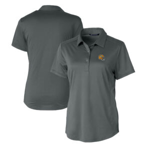 Women's Cutter & Buck  Gray Green Bay Packers Helmet Logo DryTec Prospect Textured Stretch Polo