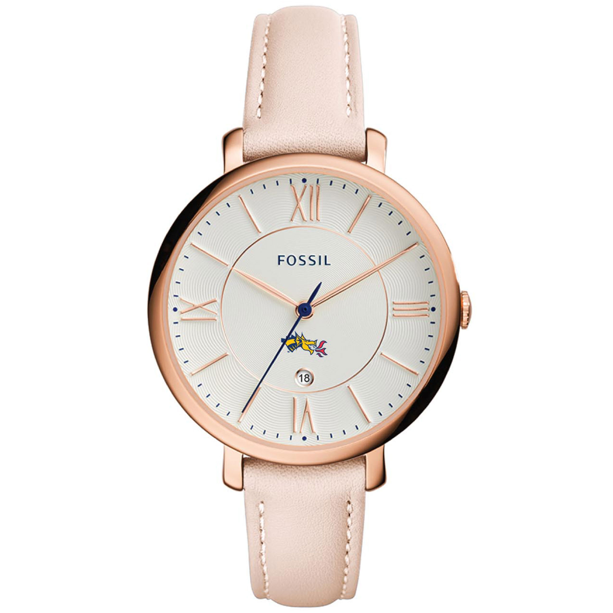 Women's Fossil Pink Drexel Dragons Jacqueline Date Blush Leather Watch