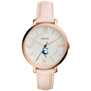 Women's Fossil  Pink Eckerd Tritons Jacqueline Date Blush Leather Watch