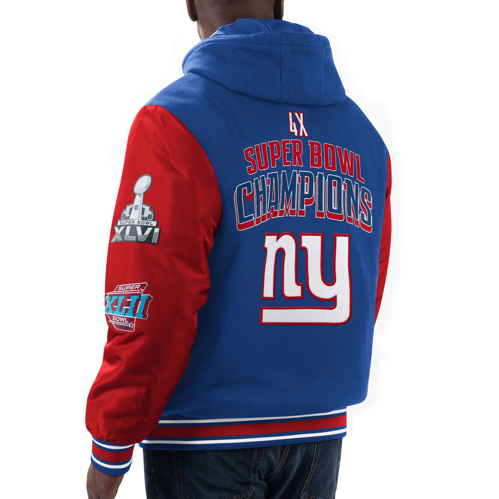 Men's G-III Sports by Carl Banks Royal/Red New York Giants Player Option Full-Zip Hoodie - Image 9