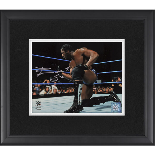 Booker T WWE Autographed Framed 8" x 10" Spinaroonie Photograph