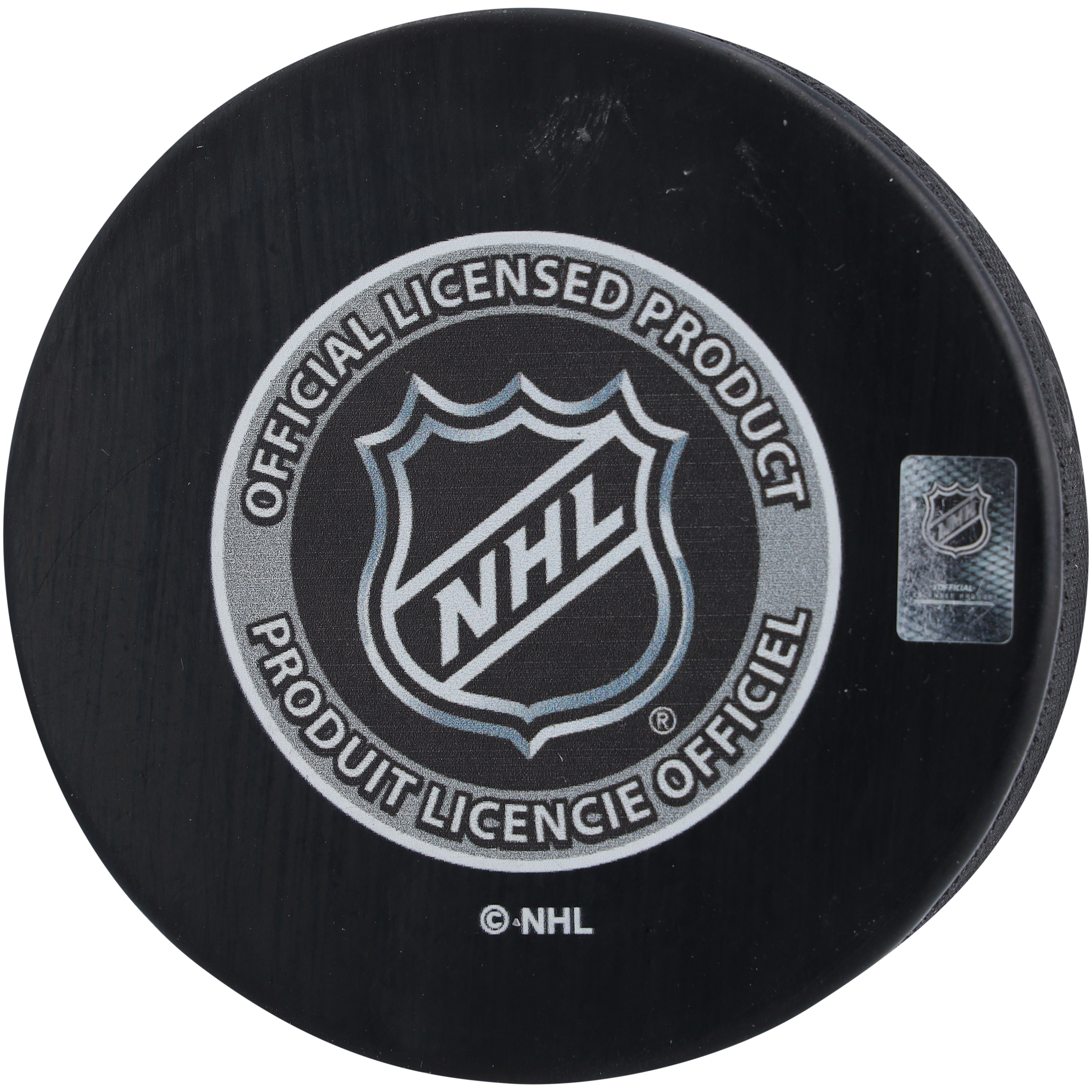 Akira Schmid New Jersey Devils Autographed 2018 Draft Logo Hockey Puck - Image 5