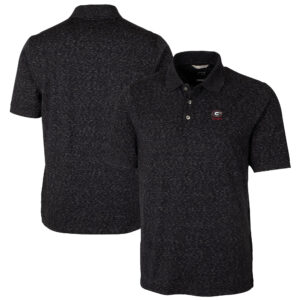 Men's Cutter & Buck  Black Georgia Bulldogs Alumni Logo Advantage Space Dye Tri-Blend DryTec Polo