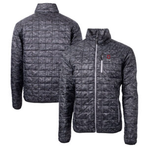 Men's Cutter & Buck  Black Ohio State Buckeyes Alumni Logo Rainier PrimaLoft Eco Insulated Full-Zip Puffer Jacket
