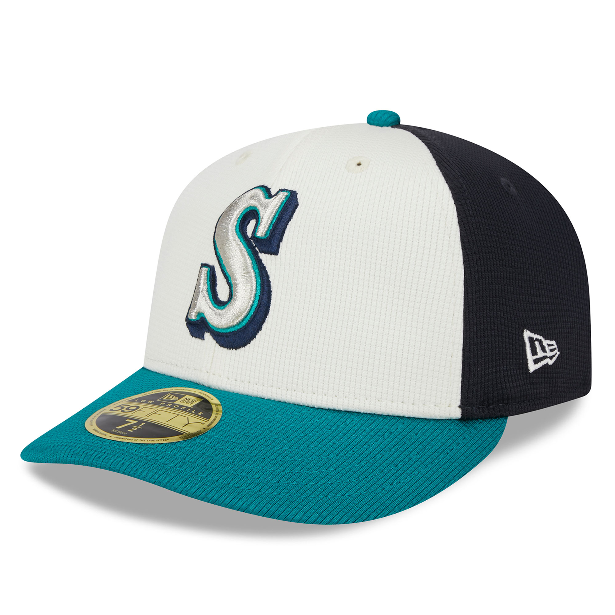 Men's New Era Cream Seattle Mariners 2024 Batting Practice Low Profile 59FIFTY Fitted Hat - Image 4