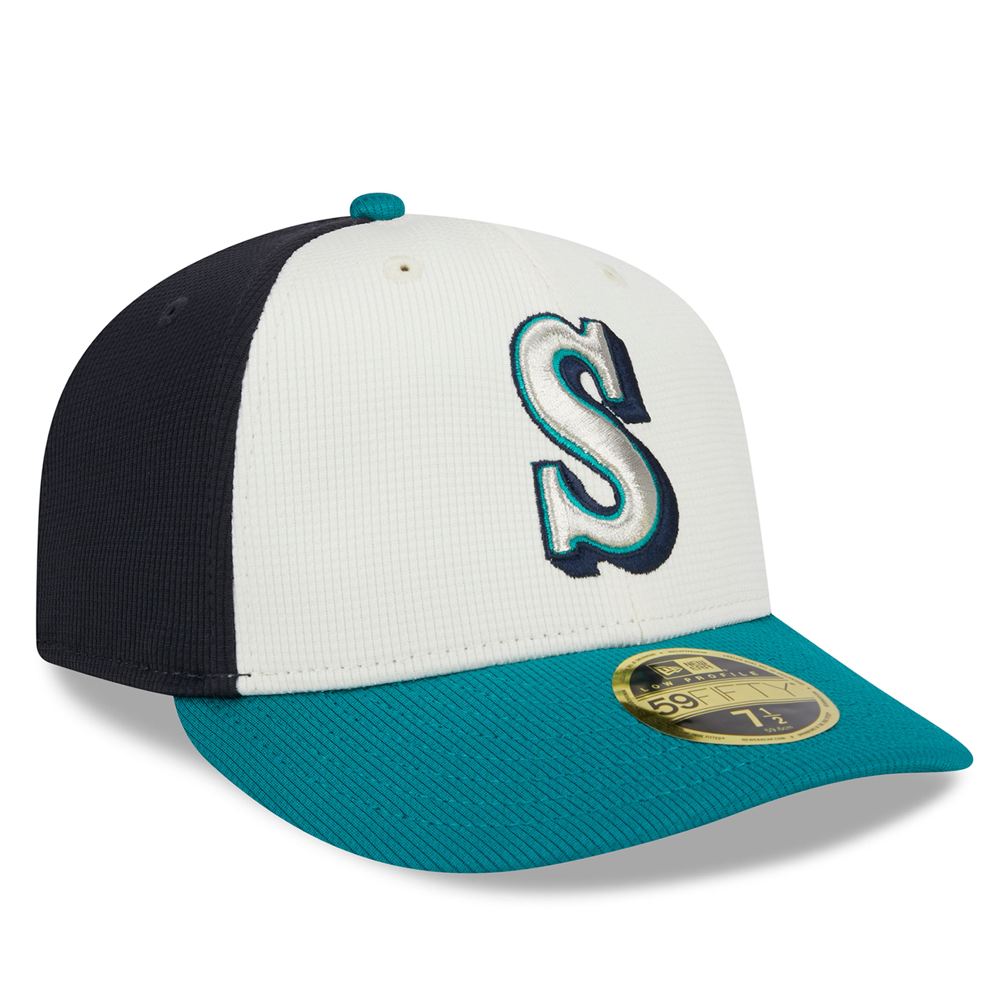 Men's New Era Cream Seattle Mariners 2024 Batting Practice Low Profile 59FIFTY Fitted Hat - Image 11