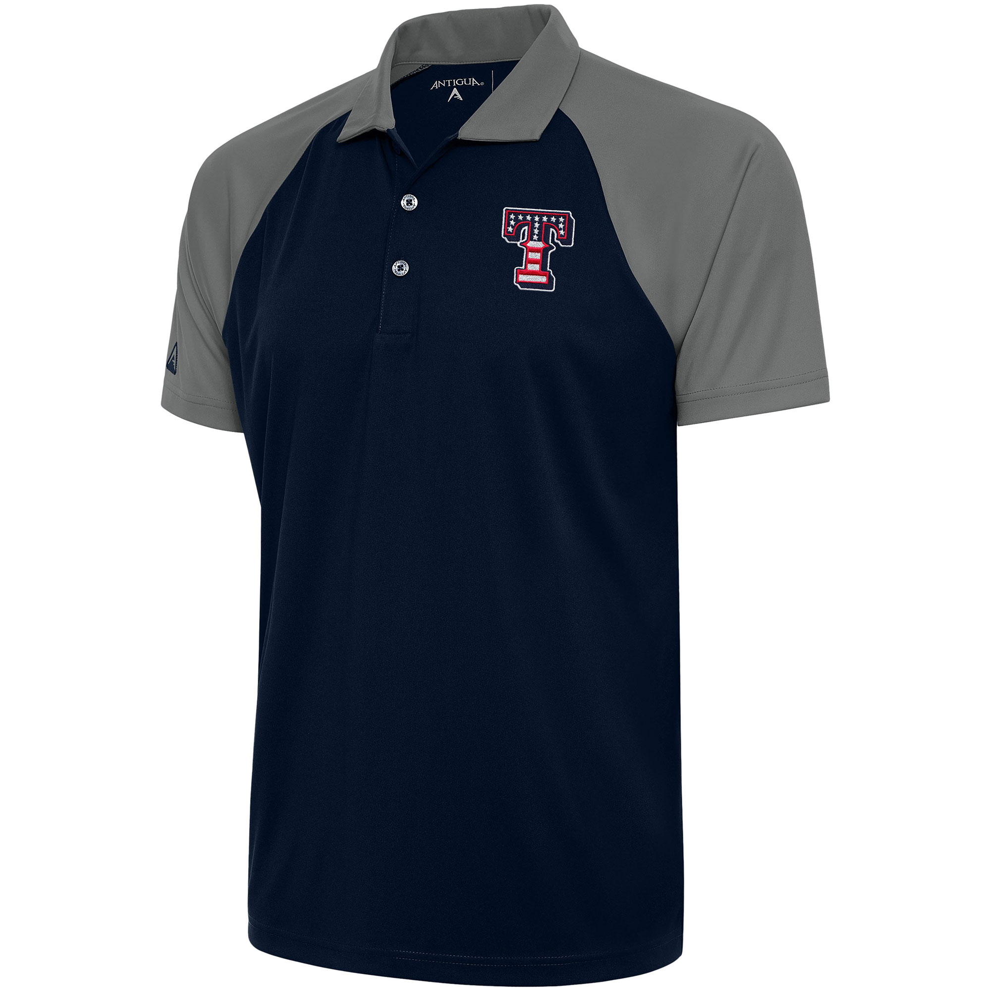 Men's Antigua Navy/Steel Texas Rangers Patriotic Nova Polo