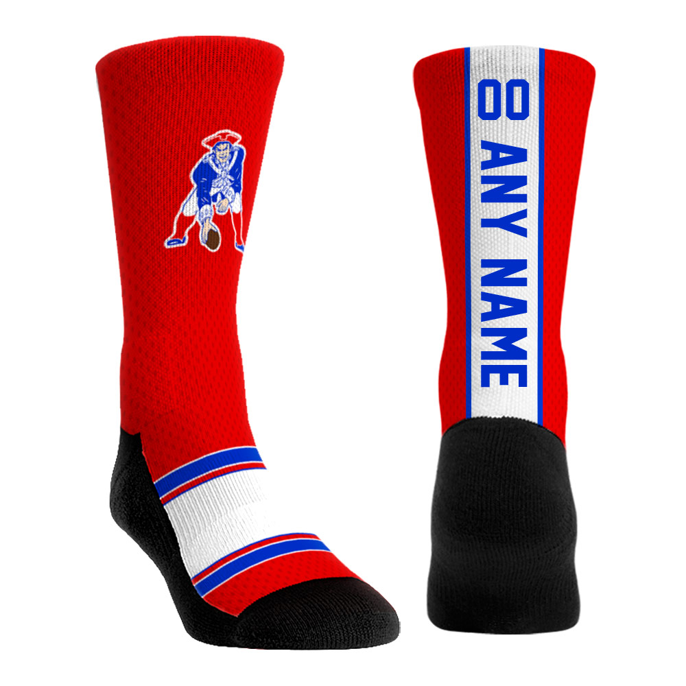 Unisex Rock Em Socks Red New England Patriots Throwback Jersey Custom Crew Socks
