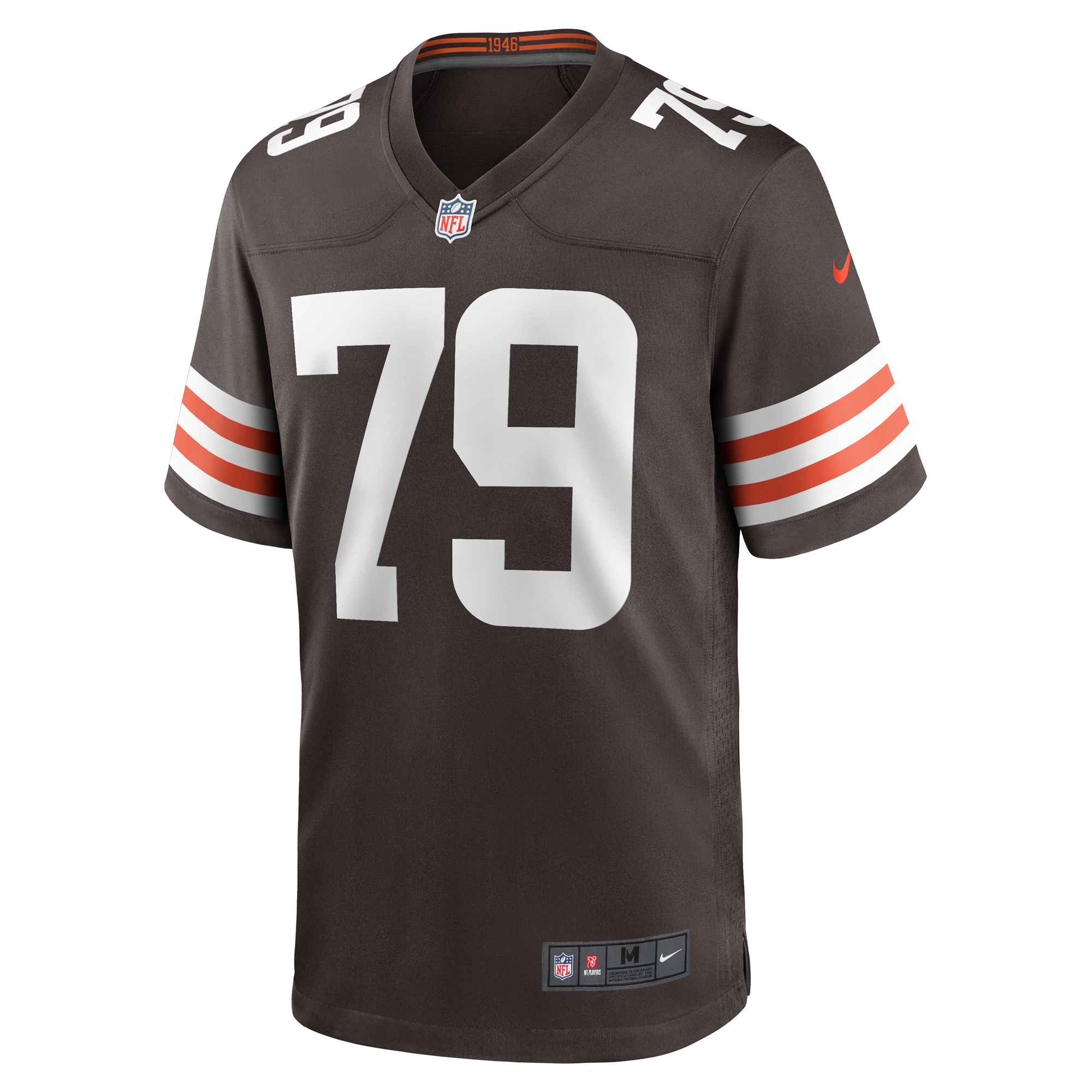 Men's Nike Dawand Jones Brown Cleveland Browns Team Game Jersey - Image 6