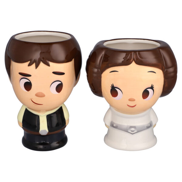Princess Leia & Han Solo Star Wars Jerrod Maruyama x Geeki Tikis 16oz. Cupful of Cute Han & Leia Figural 2-Pack Mug Gift Set - Image 4