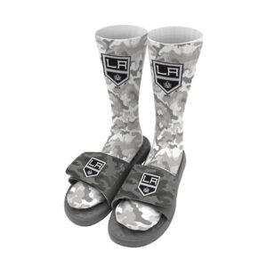 Youth ISlide Gray Los Angeles Kings Camo Sock & Slide Bundle