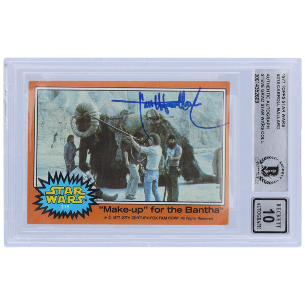 Carroll Ballard Star Wars Autographed 1977 Topps Star Wars Series 1 #318 BGS Authenticated 10 Card - Image 4