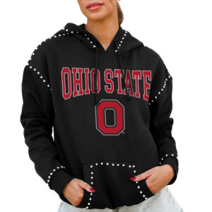 Women's Gameday Couture  Black Ohio State Buckeyes Studded Pullover Hoodie
