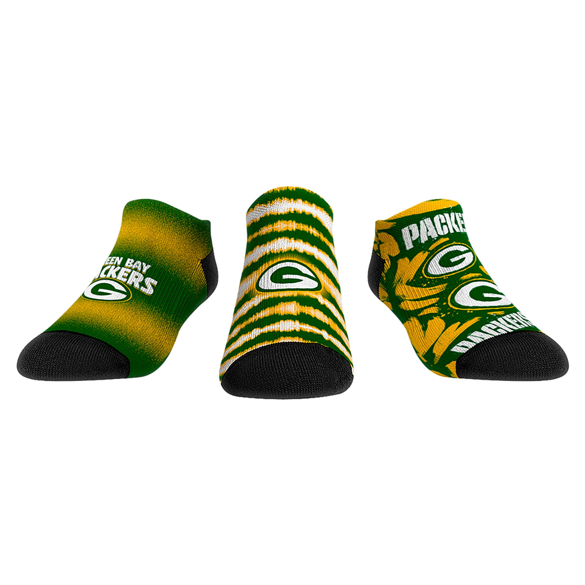 Unisex Rock Em Socks Green Bay Packers Make Some Noise Three-Pack Low-Cut Socks Set