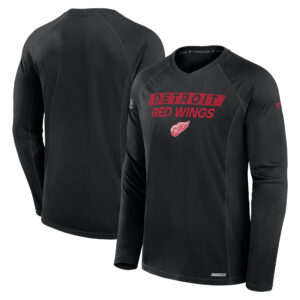 Men's Fanatics Black Detroit Red Wings Authentic Pro Rink Tech Long Sleeve T-Shirt