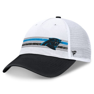 Men's Fanatics White/Black Carolina Panthers Flawless Stripe Adjustable Hat