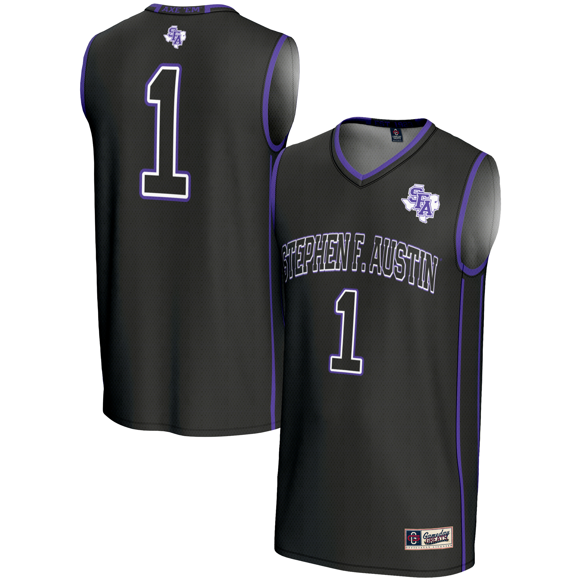 Unisex GameDay Greats Black Stephen F Austin Lumberjacks #1 Basketball Jersey - Image 2
