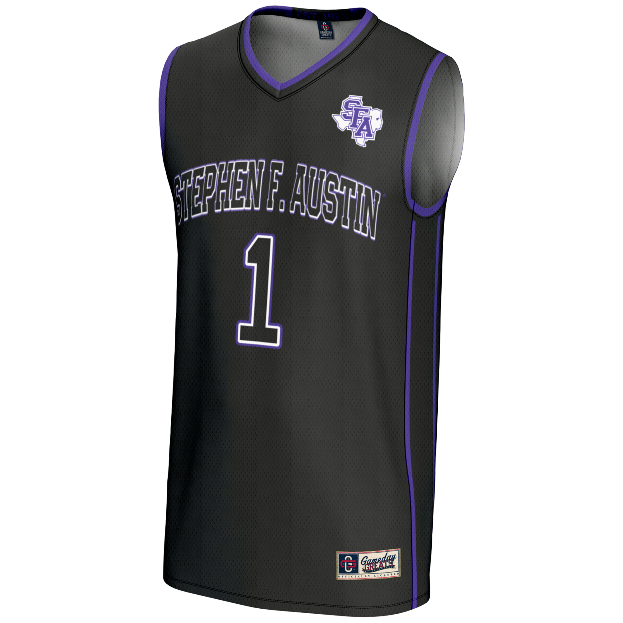Unisex GameDay Greats Black Stephen F Austin Lumberjacks #1 Basketball Jersey - Image 3