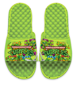 Men's ISlide  Green Teenage Mutant Ninja Turtles Arcade Group Graphic Slide Sandals