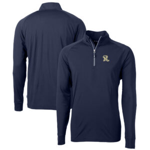 Men's Cutter & Buck  Navy Frisco RoughRiders Adapt Eco Knit Stretch Recycled Quarter-Zip Pullover