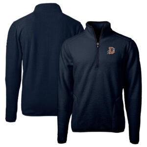 Men's Cutter & Buck  Navy Durham Bulls Cascade Eco Sherpa Fleece Quarter-Zip Jacket