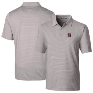 Men's Cutter & Buck  Gray Birmingham Barons Forge Pencil Stripe Stretch DryTec Polo