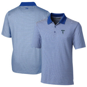 Men's Cutter & Buck  Blue Tulsa Drillers Forge Tonal Stripe Stretch Polo