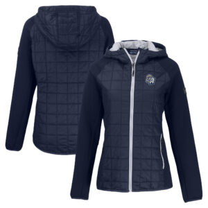Women's Cutter & Buck  Navy San Antonio Missions Rainier Primaloft Eco Raglan Full-Zip Hybrid Jacket
